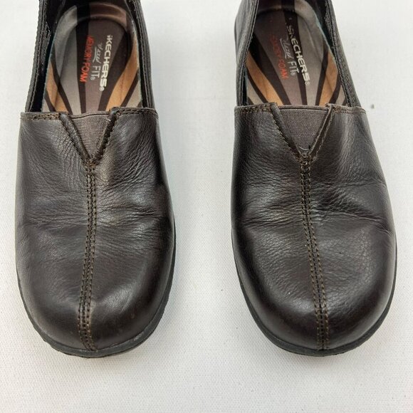 Skechers Women’s Memory Foam Loafers Brown Leather Size 8 - Picture 4 of 9